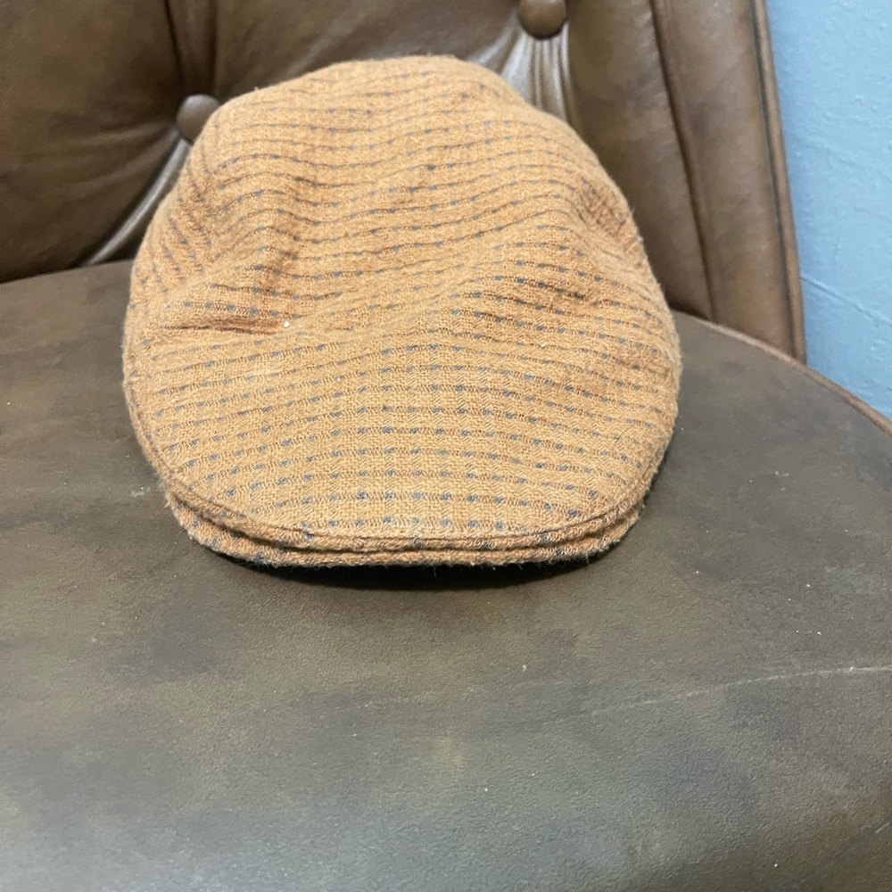 Goonin Gear Mens Flat Cap Rust Orange Striped Ivy Driving Hat Small 103-0430